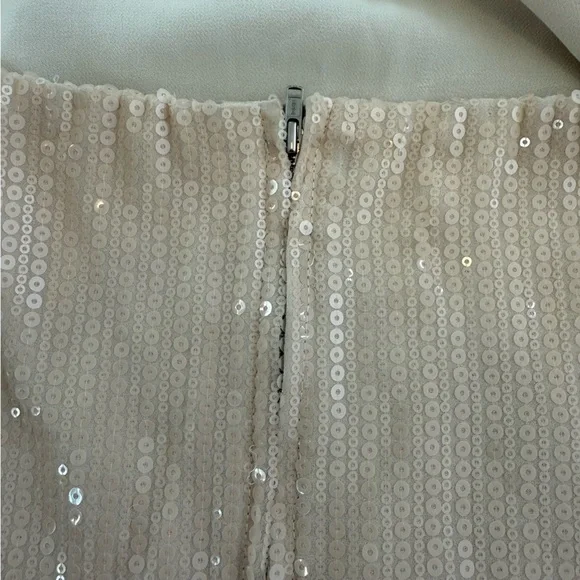 Reformation Elegant Cream Sequin Women's Crop Top Size 14 - Picture 7 of 12